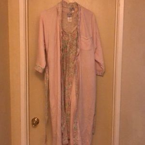 Pink floral, thick cotton ladies pajamas